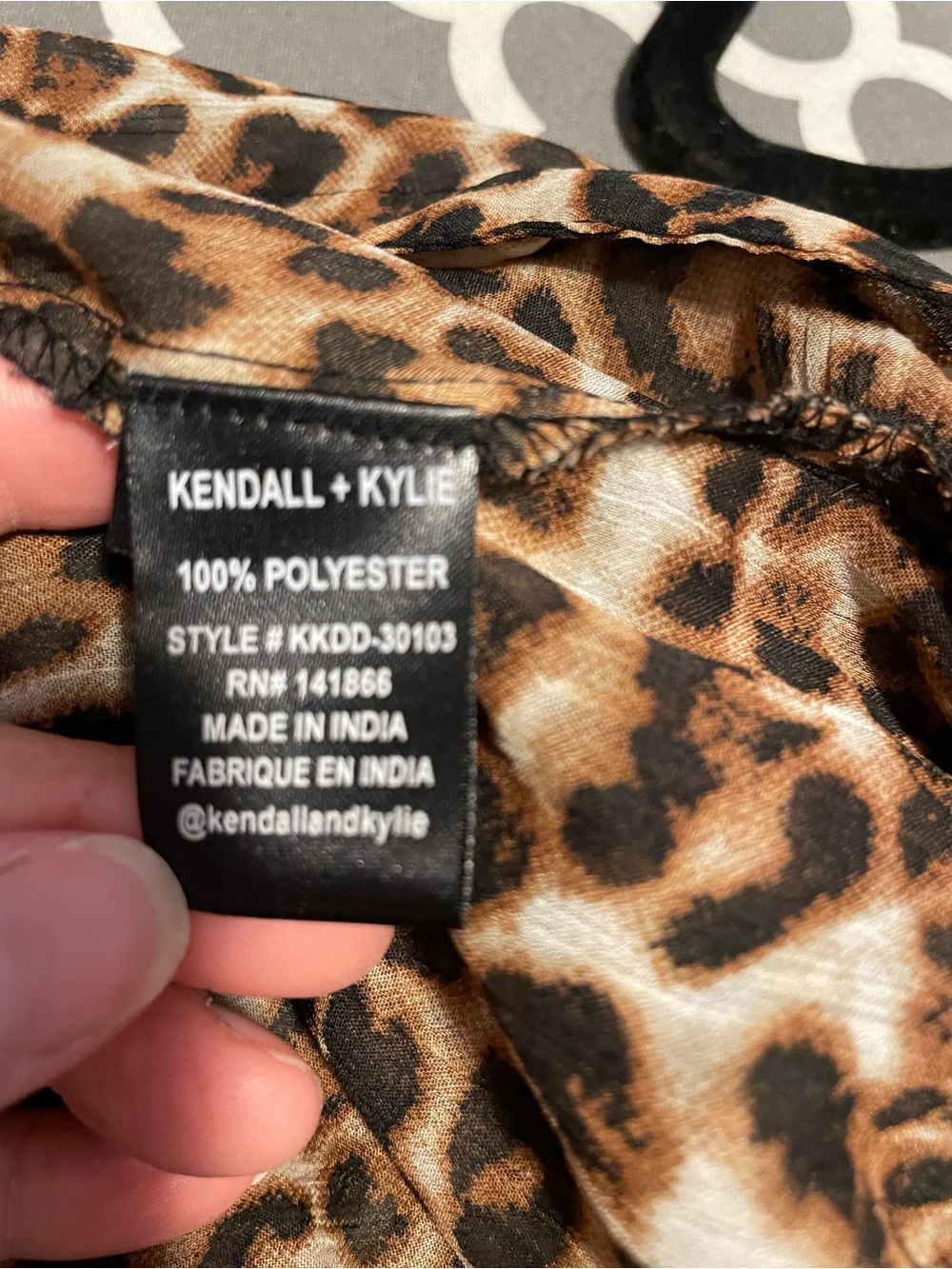 Kendall & Kylie Leopard Print Sheer Duster - Brown/Tan - Picture 3 of 4